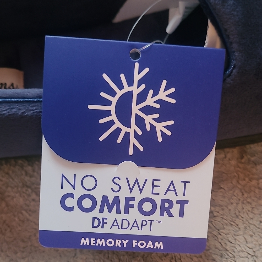 Dearfoams Navy Velvet Comfort Slippers - Picture 3 of 6
